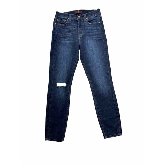 Seven 7 For All Mankind High Waist Ankle Gwenevere Skinny Jeans Pants‎ Size 27 - Picture 1 of 8